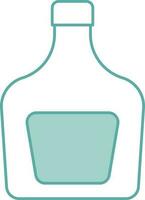 Isolated Whiskey Bottle Icon in Green And White Color. vector