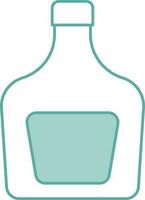 Isolated Whiskey Bottle Icon in Green And White Color. vector