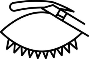 Eye Incision Icon In Stroke Style. vector