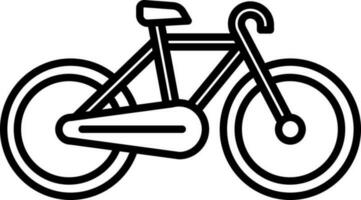 Isolated Bicycle Icon in Thin Line Art. vector