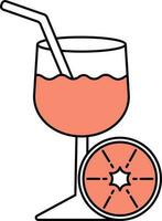 Kiwi Juice Glass Icon In Red And White Color. vector