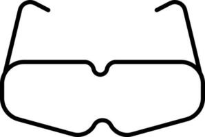 Isolated Glasses Icon in Black Color Outline. vector