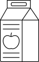 Apple Juice Tetra Pack Icon In Flat Style. vector