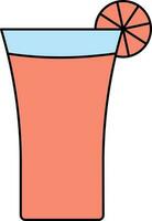 Lemonade Glass Icon In Red And Blue Color. vector