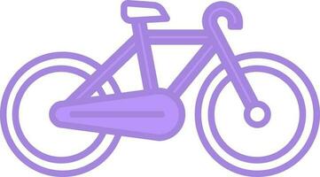 Isolated Bicycle Icon in Purple And White Color. vector