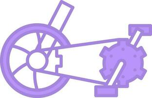 Purple And White Color Bicycle Frame With Paddle Icon In Flat Style. vector