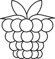 Raspberry Icon In Black Outline. vector