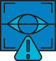Wrong Retina Recognition Icon In Blue Color. vector