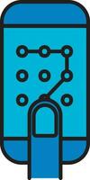 Blue Color Lock Pattern In Smartphone Icon. vector