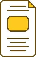 File Or Page Icon In Yellow And White Color. vector