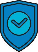 Approved Shield Icon In Blue Color. vector