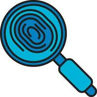 Searching Fingerprint Icon In Blue Color. vector