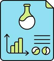 Medicine Or Chemical Test Report Icon In Green And Blue Color. vector