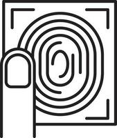 Fingerprint Scan Icon In Black Outline. vector