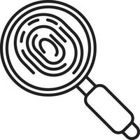 Searching Fingerprint Icon In Thin Line Art. vector