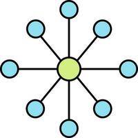 Molecule Icon In Blue And Green Color. vector