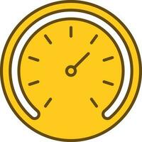White And Yellow Speedometer Icon In Flat Style. vector