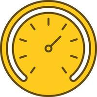 White And Yellow Speedometer Icon In Flat Style. vector