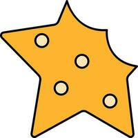 Star Shapes Cookie Icon In Yellow Color. vector