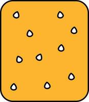 Flat Style Biscuit Icon In Yellow Color. vector