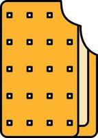 plano estilo crema galleta icono en amarillo color. vector