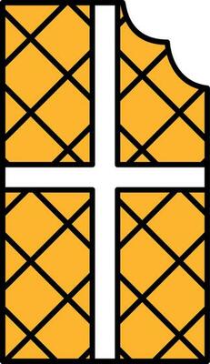 Wafer Icon In Yellow And White Color.