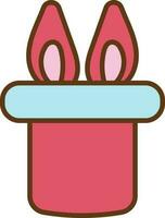 Flat Style Bunny In Hat Colorful Icon. vector