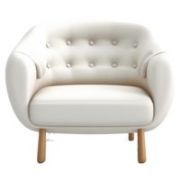 tufted white sofa chair png