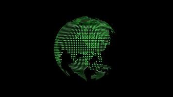 nahtlos Schleife Animation von rotierend Globus, Planet Erde Animation Video transparent Hintergrund mit Alpha Kanal