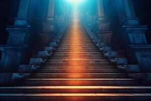 Business concept of ladder career path and growth success process. photo