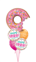 ONE Classic Balloon Bouquet Party Fever Birthday Donut Clip Art png