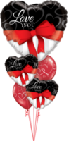 rood lint liefde hart ballon boeket valentijnsdag dag ballon png