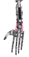 Robot arm and hand with five fingers isolated. Robotic technology png