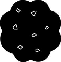 Cookie Icon In Black And White Color. vector