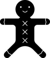 Gingerbread Icon In Black And White Color. vector
