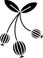 Gooseberry Icon In Glyph Style. vector