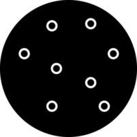 Round Cookie Icon In Black And White Color. vector