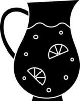Lemonade Jar Icon In Black And White Color. vector