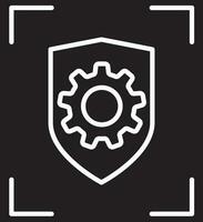 Security Shield With Gear Icon. vector