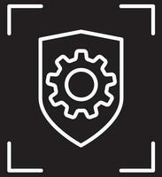 Security Shield With Gear Icon. vector