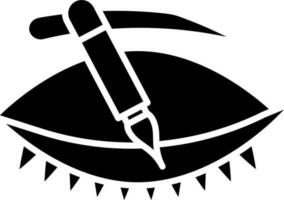 Eyeliner Makeup Icon In Glyph Style. vector