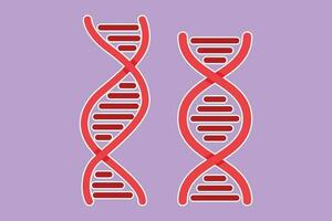 Graphic flat design drawing DNA icon. Life gene model bio code genetic molecule medical symbol. Structure molecule, chromosome. Concept of biotech, science, medicine. Cartoon style vector illustration