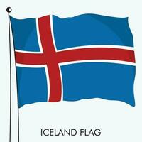 un Islandia bandera con un arce hoja en eso y vector ilustración de Islandia bandera y vector Arte ilustración modelo bandera diseño