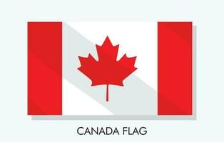 un canadiense bandera con un arce hoja en eso y vector ilustración de Canadá bandera y vector Arte ilustración modelo bandera diseño