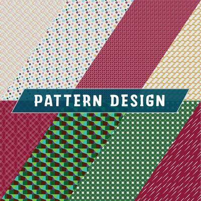 seamless pattern. geometric textures set. pastel colors illustration