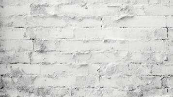 White brick concrete wall, grunge rough cement texture background. photo