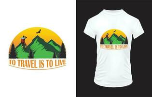Camping t-shirt design.Travel mountain or hill, Traveling to Bangladesh. vector
