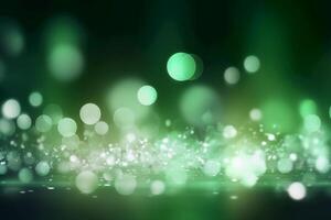 A blurred white light, green light abstract background with bokeh glow, Illustration. photo