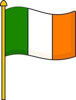 Wavy Ireland Flag Icon In Flat Style. vector