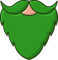 Green Beard Icon In Flat Style. vector